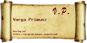 Varga Primusz névjegykártya